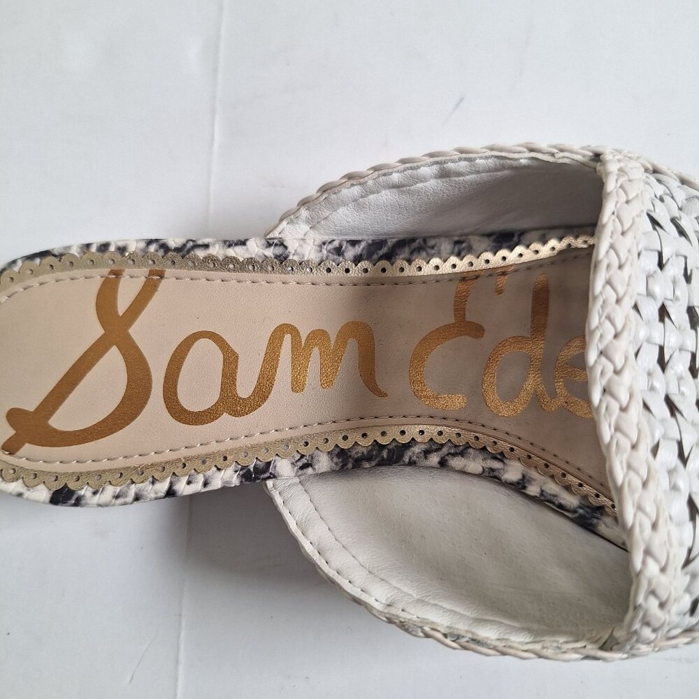 Sam Edelman Elva Woven leather Mules White size 6 - Picture 3 of 5